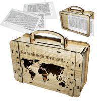 Drewniana Skarbonka wykreślanka Na różne cele - wielokrotnego użytku
