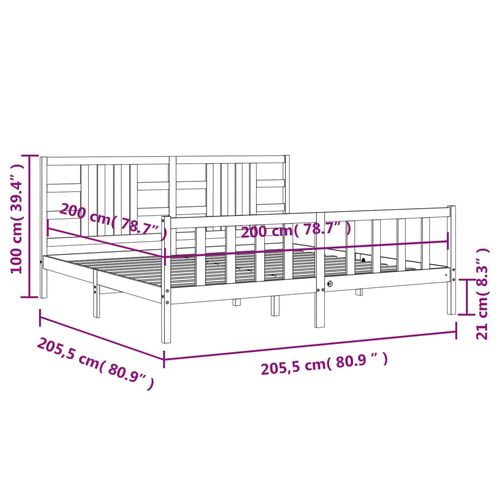 Łóżko bez materaca, białe, 200x200 cm, lite drewno sosnowe na Arena.pl