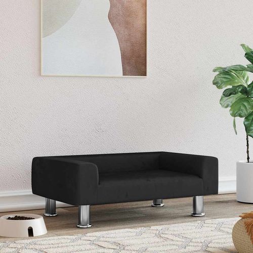 Legowisko dla psa, czarne, 70x45x26,5 cm, aksamitne na Arena.pl