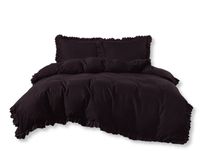 Pościel Z Falbaną 140X200 Brązowa 2590