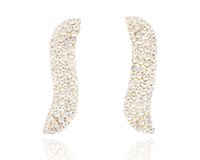 Kolczyki z cyrkoniami fala długość 4 cm