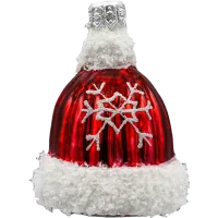 Bombka choinkowa szklana: Czapka zimowa z płatkiem śniegu