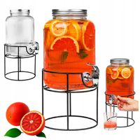 Słoik z kranikiem 4L słój szklany z kranem na stojaku dzbanek dystrybutor