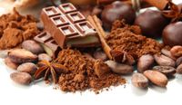 FOTOTAPETA kuchenna CZEKOLADA KAKAO ZIARNA KAKAO