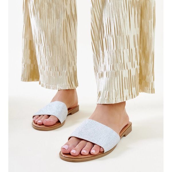 Srebrne błyszczące klapki r.37 zdjęcie 3