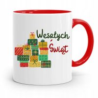 Kubek Czerwony Świąteczny Pod Choinkę Na Mikołaja Z Nadrukiem Ze Zdjęciem