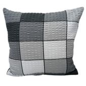 Poszewka z kory 40x40 wzór piknikowa krata szara