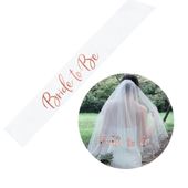 Akcesoria na wieczór panieński Bride to Be welon i szarfa