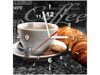 30X30CM ZEGAR CZARNA KAWA OBRAZ DREWNO