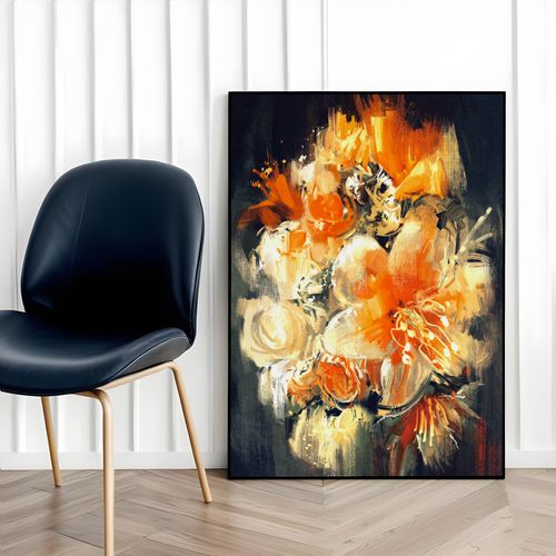 Plakat abstrakcja obraz kwiaty 30x40 cm w czarnej ramie na Arena.pl