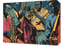 Obraz 50x40cm Jazzmani w Gazie