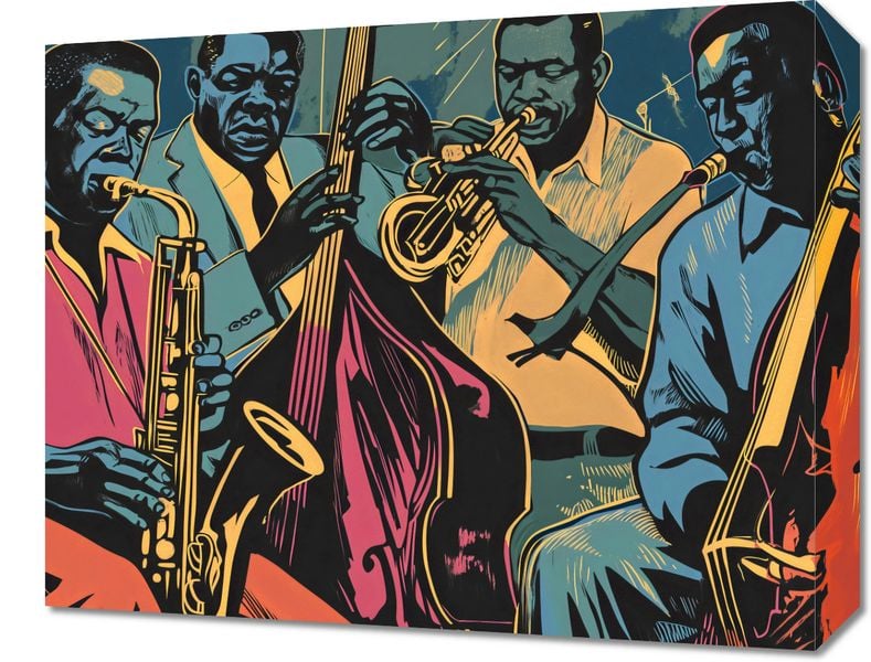 Obraz 50x40cm Jazzmani w Gazie zdjęcie 1