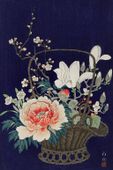 Plakat 40x60cm Bamboo Flower Basket, Koson Japoński Vintage do Salonu