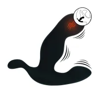 levelz prostatic model black - silikonowy aplikator z funkcją podgrzewania