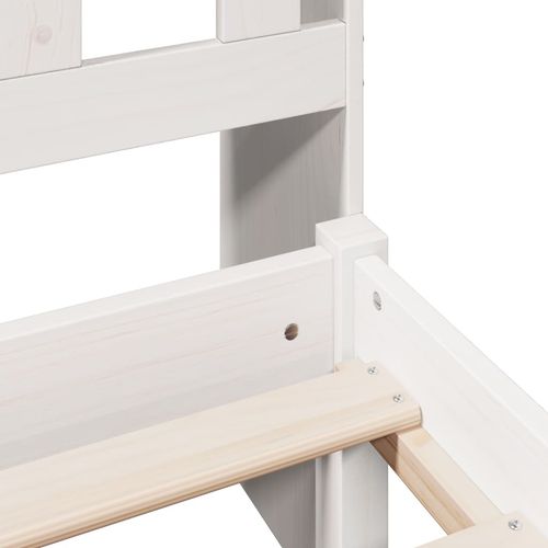 Łóżko z regałem, bez materaca, białe, 140x200 cm, sosnowe na Arena.pl