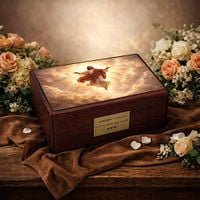 Katolicka urna kremacyjna Zmartwychwstały Jezus - Drewniana urna