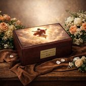 Katolicka urna kremacyjna Zmartwychwstały Jezus - Drewniana urna