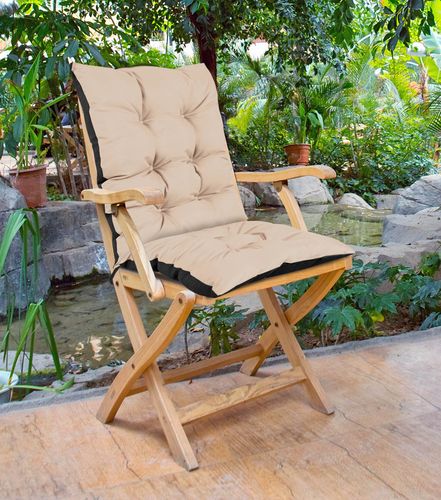 poduszka ogrodowa 50x50x80 cm na krzesło wodoodporna beżowa na Arena.pl