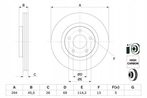 TARCZA HAM PRZOD 294X26 V BOSCH na Arena.pl