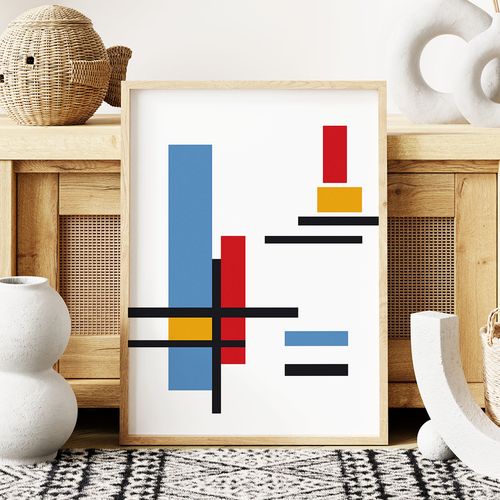 Plakat cyfrowy do wydruku geometria mondrian na Arena.pl