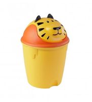 Kosz uchylny dziecięcy 7 l wzór TYGRYS na śmieci odpadki żółto-pomarańczowy