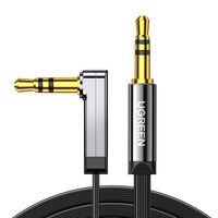 Kabel AUX UGREEN AV119 5m Płaski Kątowy Mini Jack 3.5mm Czarny