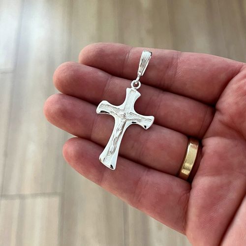 SREBRNY MĘSKI DUŻY KRZYŻ KRZYŻYK SREBRO PRÓBA 925 Z JEZUSEM NA PREZENT na Arena.pl