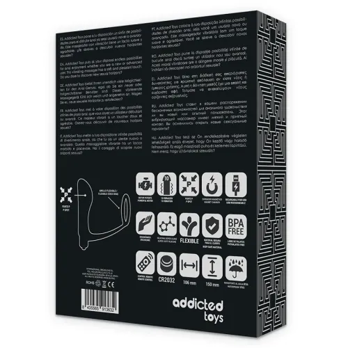 addicted toys model z pierścieniem i pilotem, silikon czarny 15x10 cm na Arena.pl