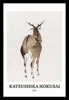 Plakat 20x30cm Design Deer, Hokusai Vintage do Salonu