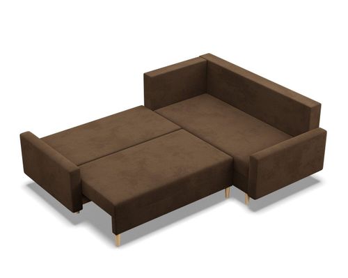 Duży narożnik, prawy, MILO, mikrofaza, 223x172x92 cm, brązowy na Arena.pl