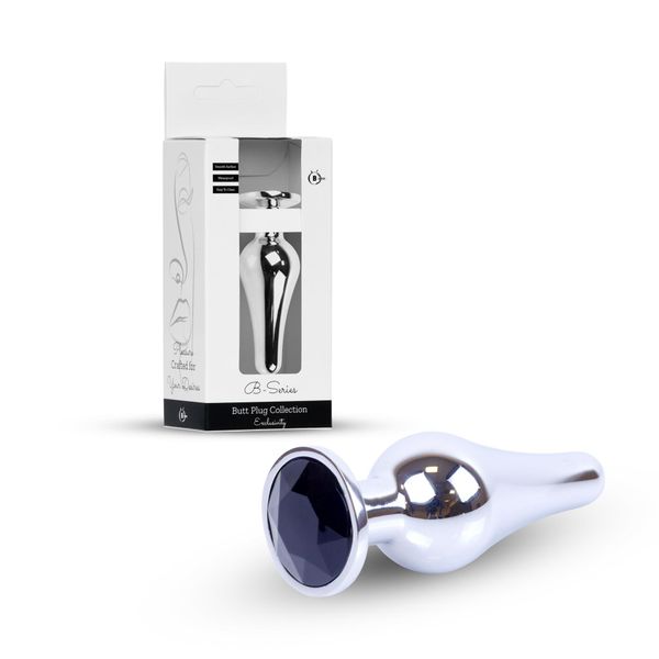Plug-Jewellery Silver Butt Plug- Black zdjęcie 10