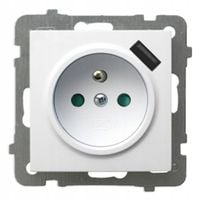 AS Gniazdo Gniazdo z uziemieniem i ładowarką USB biały GP-1GZPUSB/m/00