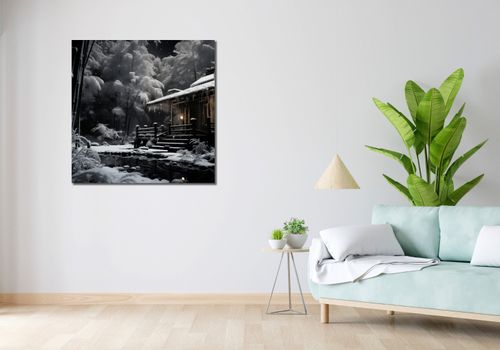Obraz 90x90cm Tradycyjna Japońska Chatka na Arena.pl