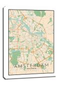 Amsterdam mapa kolorowa - obraz na płótnie 50x70 cm