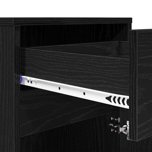 LED Stolik nocny z szufladą Czarny dąb 38 x 34 x 61 cm na Arena.pl