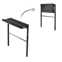 Ławka Składana Dł 68Cm Czarna Do Ogrodu Na Cmentarz Cmentarna