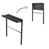 Ławka Składana Dł 68Cm Czarna Do Ogrodu Na Cmentarz Cmentarna