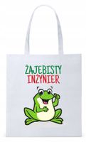 Torba Biała Eco Shopper Dla Inżyniera Prezent Z Nadrukiem Ze Zdjęciem