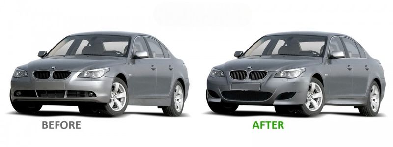 ZDERZAK M5 + Halogeny DO BMW E60, E61 Od 2003 Do 2007 Roku NA CZUJNIKI PDC zdjęcie 8