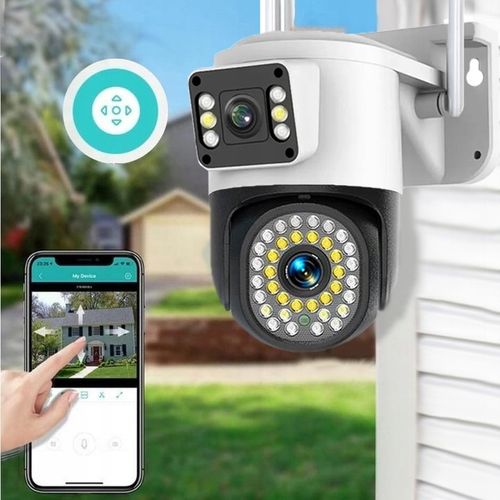 PODWÓJNA KAMERA WIFI IP SMART ZEWNĘTRZNA OBROTOWA QHD 2x 4MP ZOOM APLIKACJA na Arena.pl