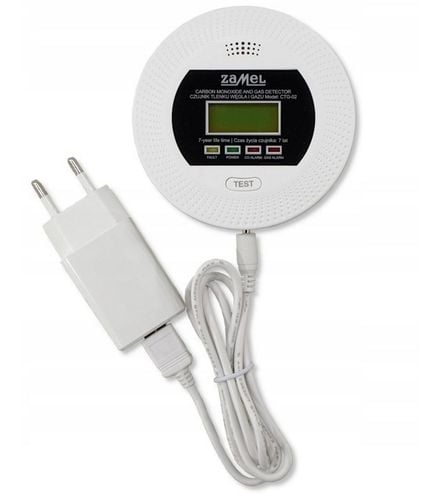 Czujnik czadu tlenku węgla i gazu 2w1 230V 90dB detektor CO LPG Zamel na Arena.pl