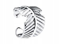 Srebrna Nausznica Liść Kolczyk Listek Srebro 925