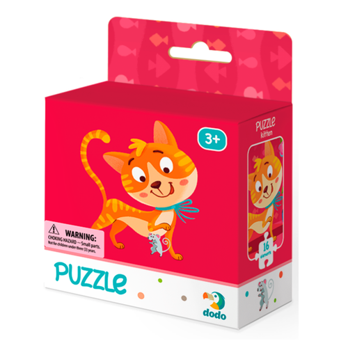 Puzzle ”Kotek” 16 Elementów Układanka Edukacyjna Dla Dzieci Zestaw Kot na Arena.pl