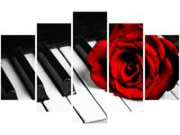 70 100CM OBRAZ 5 ELEM RÓŻA FORTEPIANIE DRUK PŁÓTNO