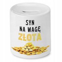 Skarbonka Dla Syna Syn Na Wagę Złota Prezent Z Nadrukiem Ze Zdjęciem
