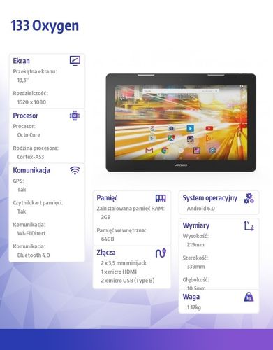 Archos Tablet 133 Oxygen na Arena.pl