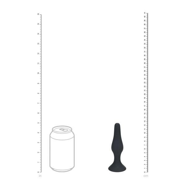 Slim Silicone Anal Plug - L - Black zdjęcie 6