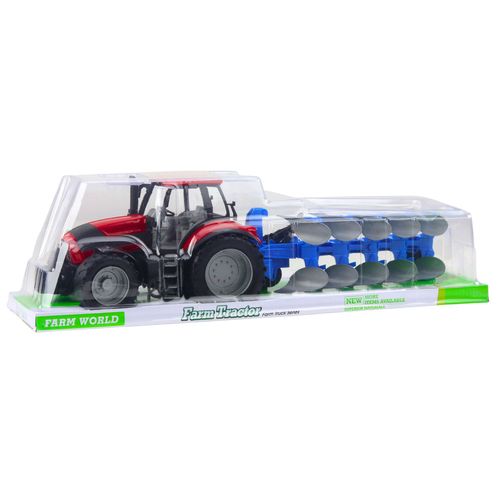 Traktor Rolniczy Farmerski Z Pługiem Napęd Czerwony 50cm na Arena.pl