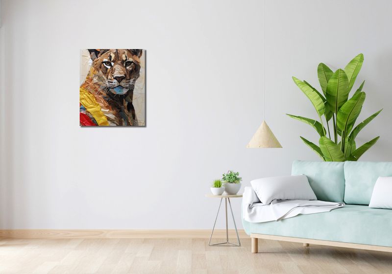Obraz 50x60cm Papierowy Tygrys zdjęcie 2