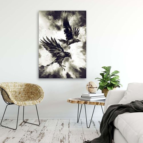 Obraz na płótnie - Canvas, Pikujące kruki 50x70 na Arena.pl